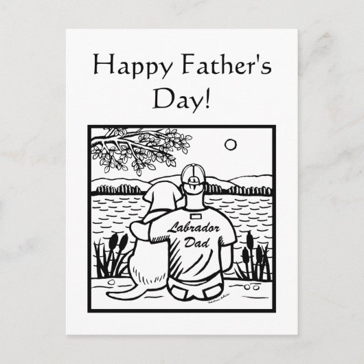 Labrador en papa briefkaart (Voorkant)