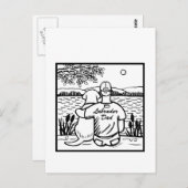 Labrador en papa briefkaart (Voorkant / Achterkant)