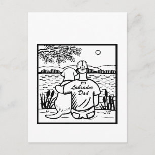 Labrador en papa briefkaart