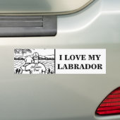 Labrador en papa bumpersticker (Op auto)