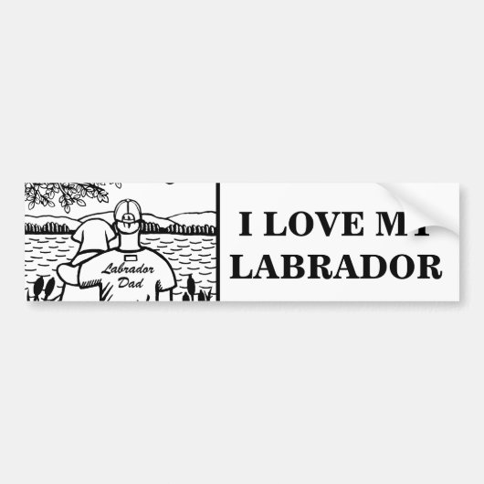 Labrador en papa bumpersticker (Voorkant)