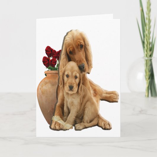 Labrador en puppies feestdagen kaart (Voorkant)