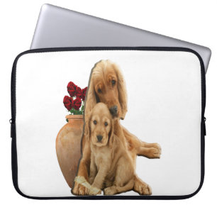 Labrador en puppies laptop sleeve