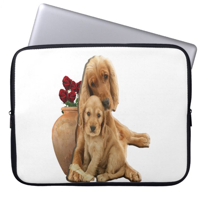 Labrador en puppies laptop sleeve (Voorkant)
