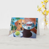 Labrador en Snowglobe Kaart (Gele Bloem)