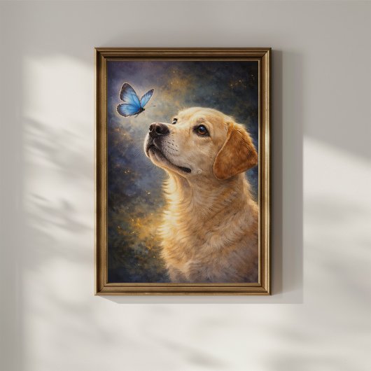 Labrador en vlinder poster