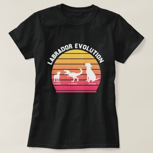 Labrador Evolution Grappig Wit Silhouet Zonsonderg T-shirt (Design voorkant)