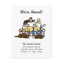 Labrador Familie Cartoon Verhuisbericht