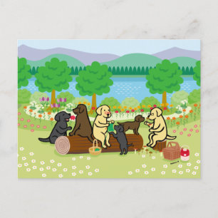 Labrador Family Picnic Briefkaart