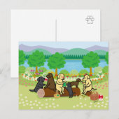 Labrador Family Picnic Briefkaart (Voorkant / Achterkant)