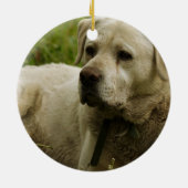 Labrador-foto Keramisch Ornament (Achterkant)