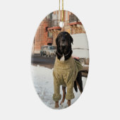 Labrador-fotokerstversiering Keramisch Ornament (Rechts)