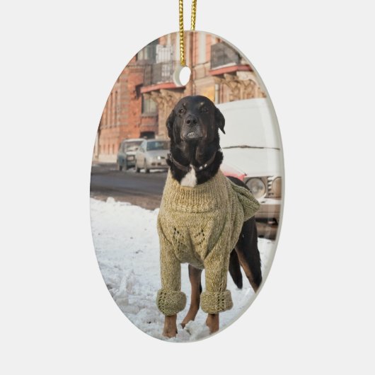 Labrador-fotokerstversiering Keramisch Ornament (Links)