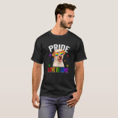 Labrador Gay Pride Lgbt Rainbow Flag Dog T-shirt (Voorkant volledig)