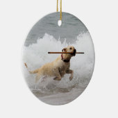 Labrador - Geel - Go Fetch! Keramisch Ornament (Rechts)