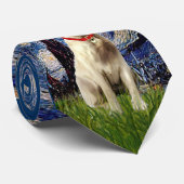 Labrador (geel) in de Sterrennacht Stropdas (Opgerold)