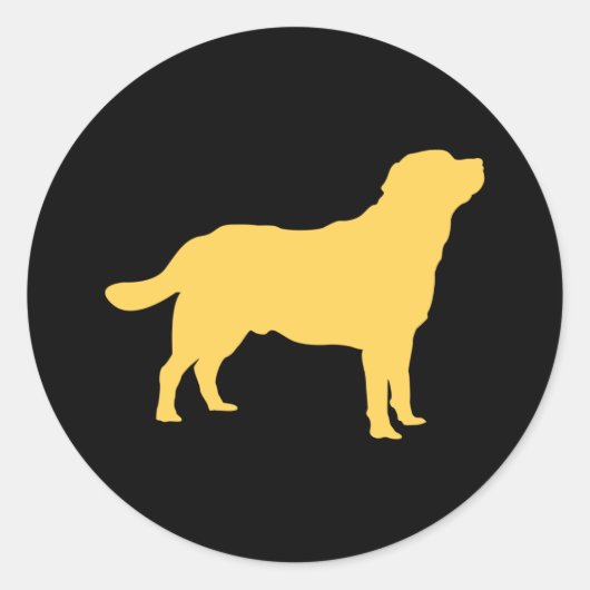 Labrador geel staand lab silhouet ronde sticker (Voorkant)