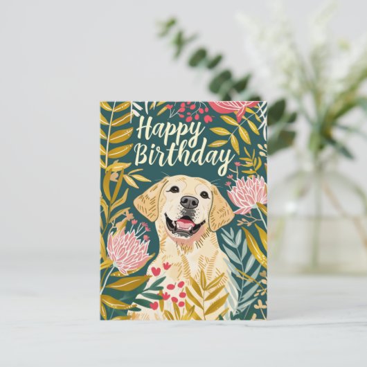 Labrador Gefeliciteerd  Briefkaart (Staand voorkant)