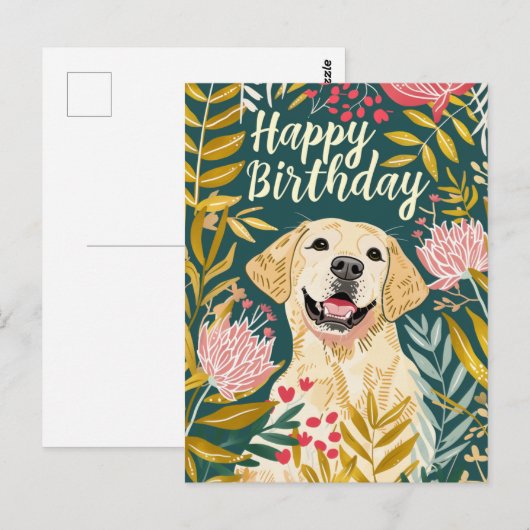 Labrador Gefeliciteerd  Briefkaart (Voorkant / Achterkant)