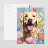 Labrador Gelukkig Pasen Briefkaart (Voorkant / Achterkant)