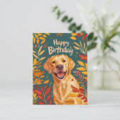Labrador Gelukkige Verjaardag Briefkaart (Staand voorkant)