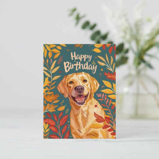 Labrador Gelukkige Verjaardag Briefkaart (Staand voorkant)