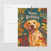Labrador Gelukkige Verjaardag Briefkaart (Voorkant / Achterkant)
