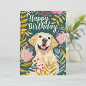 Labrador Gelukkige Verjaardag Feestdagenkaart (Staand voorkant)