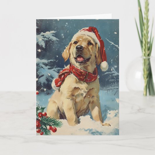 Labrador  gepersonaliseerde kerst feestdagen kaart (Voorkant)