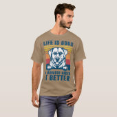 Labrador Gifts voor mannen Zwart geel lab T-shirt (Voorkant volledig)