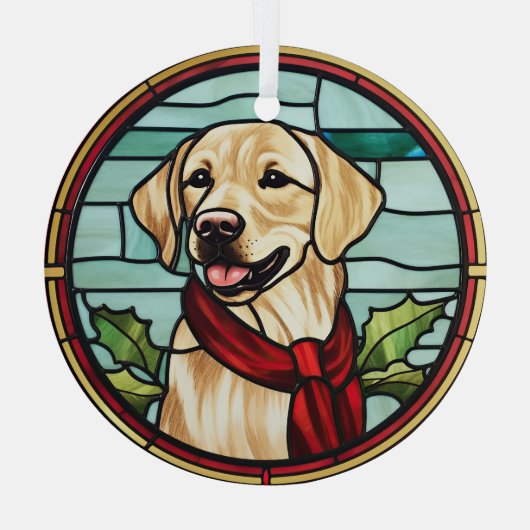 Labrador Glas in lood Kerst Glas Ornament (Achterkant)