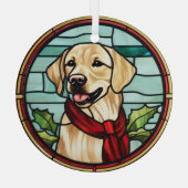 Labrador Glas-in-lood Kerstmis Glas Ornament (Achterkant)
