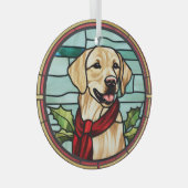 Labrador Glas-in-lood Kerstmis Glas Ornament (Voorkant Rechts)