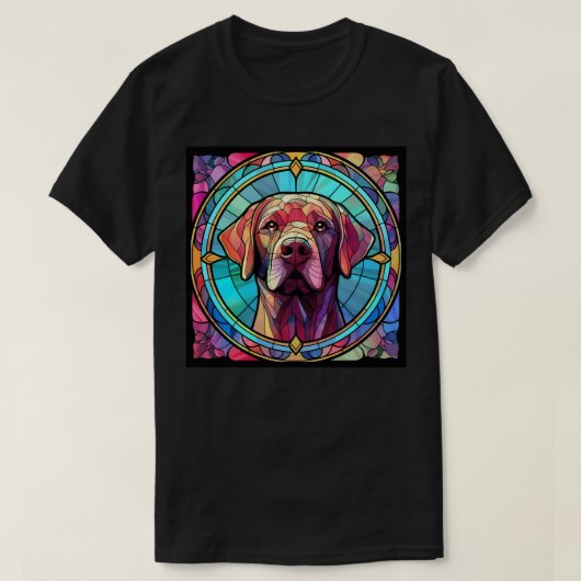 Labrador Glas-in-lood Kunst T-shirt (Design voorkant)