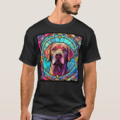 Labrador Glas-in-lood Kunst T-shirt (Voorkant)