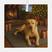 Labrador  glas ornament (Achterkant)