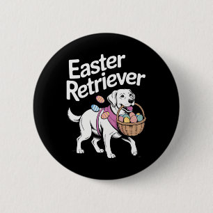 Labrador Golden Retriever Bunny Springs Eieren Pas Ronde Button 5,7 Cm