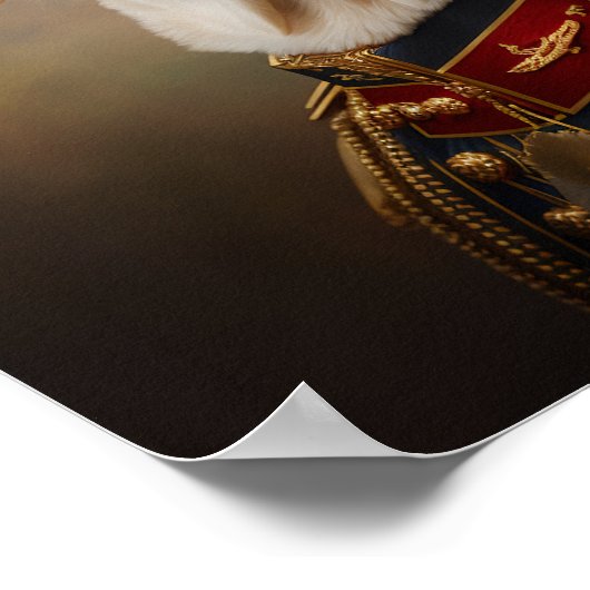 Labrador Golden Retriever Fancy Military Portrait Poster (Hoek)