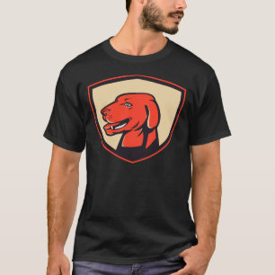 Labrador Golden Retriever Hond Hoofd Schild Retro T-shirt