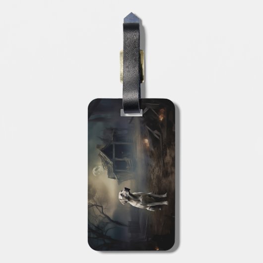 labrador halloween eng bagagelabel (Achterkant verticaal)