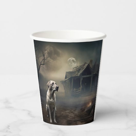 labrador halloween eng papieren bekers (Achterkant)