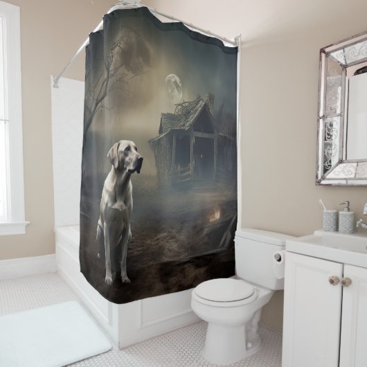 Labrador Halloween Engverstorend Douchegordijn (In situ)