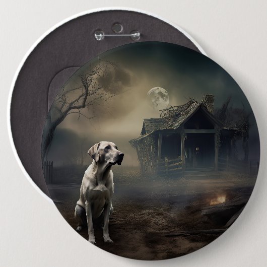 Labrador Halloween Engverstorend Ronde Button 6,0 Cm (Voorkant /achterkant)