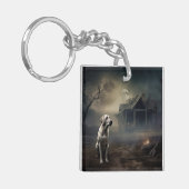 Labrador Halloween Engverstorend Sleutelhanger (Voorkant Links)