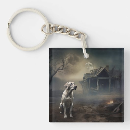 Labrador Halloween Engverstorend Sleutelhanger (Voorkant)