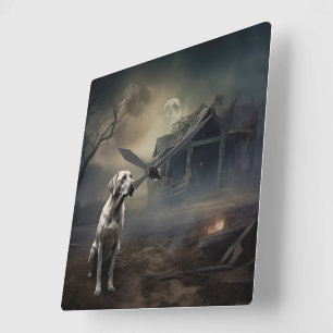 Labrador Halloween Engverstorend Vierkante Klok