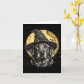 Labrador Halloween Grappige Lieve Hond Zwarte Lab Kaart (Gele Bloem)