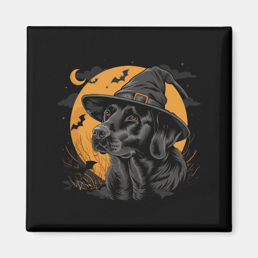 Labrador Halloween Grappige Lieve Hond Zwarte Lab Magneet (Voorkant)