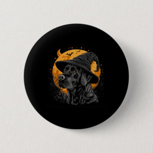 Labrador Halloween Grappige Lieve Hond Zwarte Lab  Ronde Button 5,7 Cm