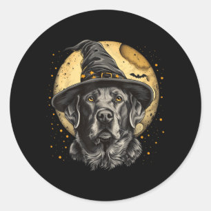 Labrador Halloween Grappige Lieve Hond Zwarte Lab Ronde Sticker